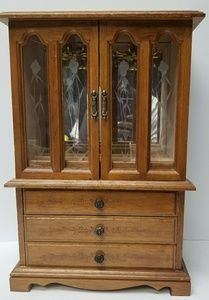 Vintage classic wooden jewelry box